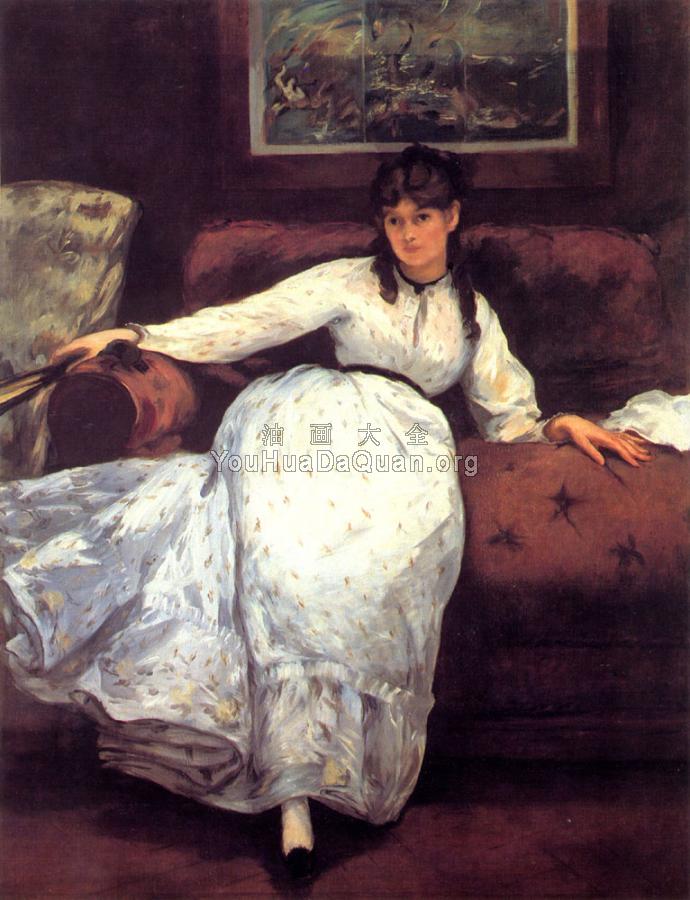 Repose( Study of Berthe Morisot) - 爱德华·马奈